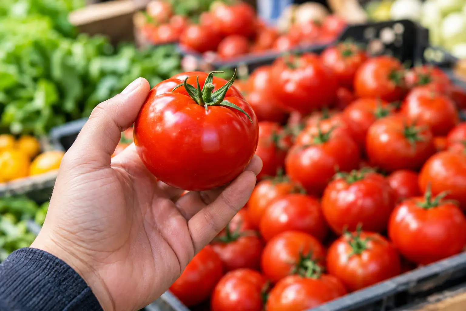 انتخاب گوجه‌فرنگی قرمز و سنگین